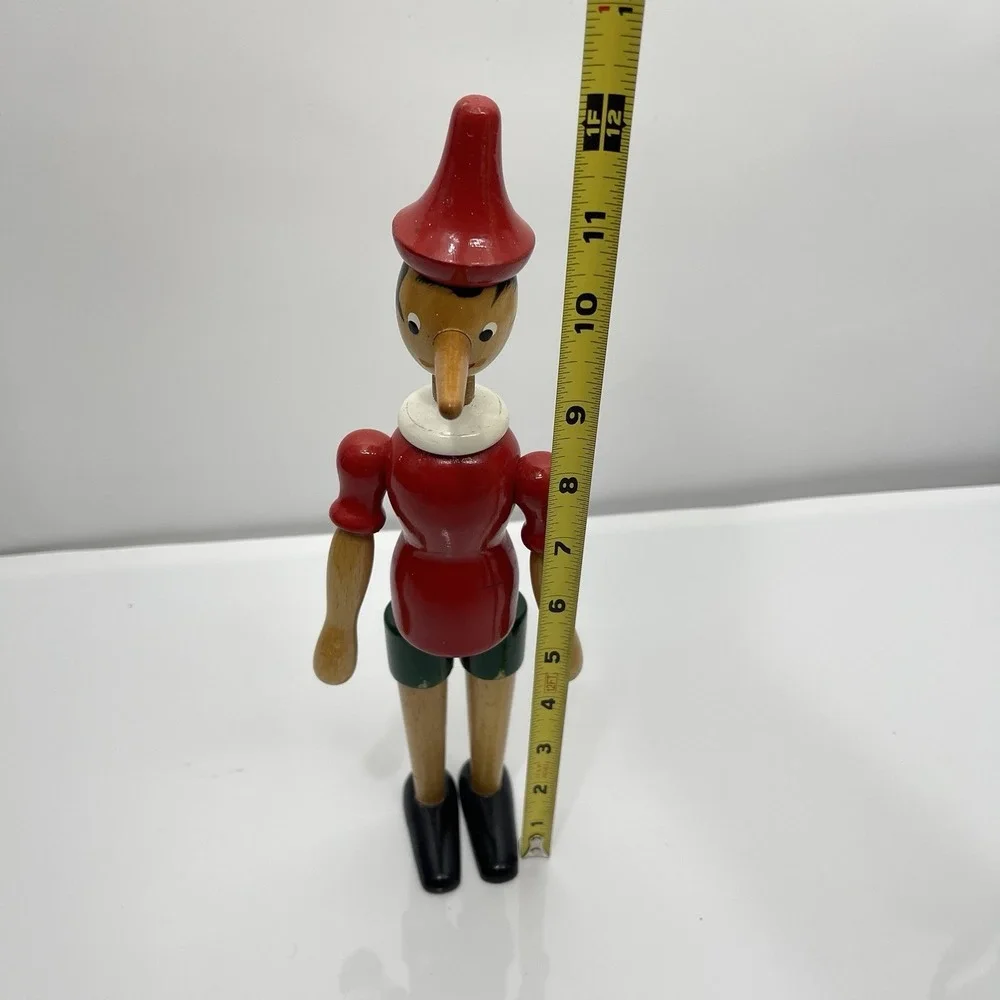 VTG Wooden Pinocchio Puppet Statue Doll Articulated Jointed Poseable Italy‎ 12